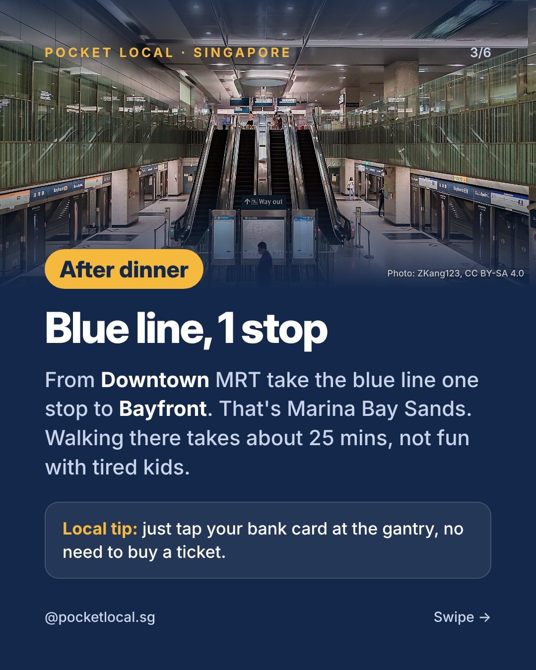 Pocket Local guide slide: one easy evening in Marina Bay (3/6)